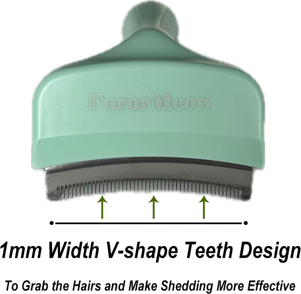 FurorMeow grooming brush handle with anti-skid grip design