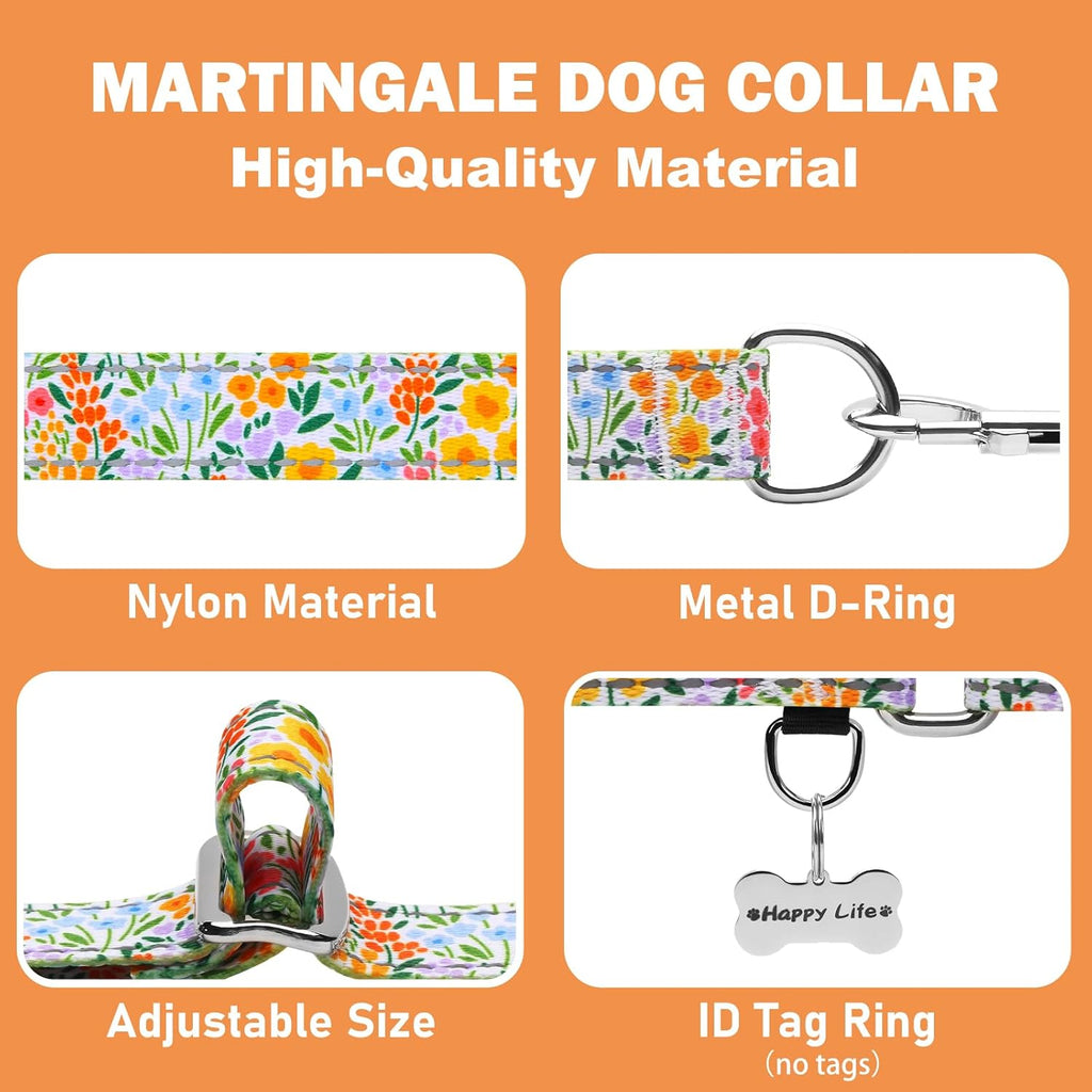 Side profile of Fidohug yellow flower martingale collar