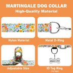 Side profile of Fidohug yellow flower martingale collar