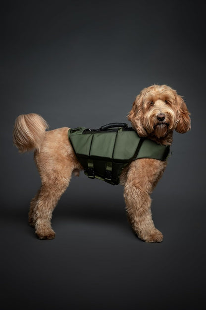 Noah And Paw Dog Life Vest side view displaying triple foam support