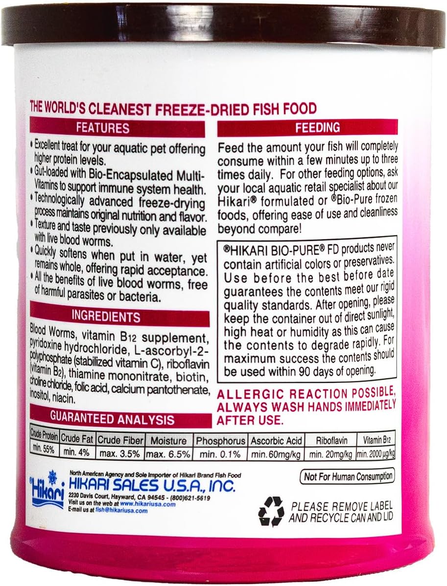 Hikari Bio-Pure Freeze Dried Blood Worms front view packaging