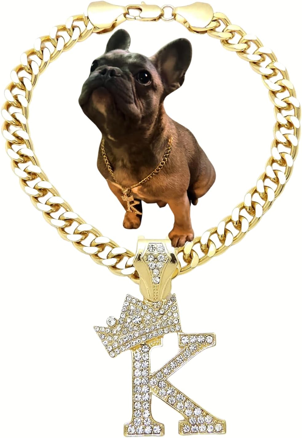 Initial Letter Cuban Chain Dog Chain Pet Chain Pet, Cat, Puppy Necklace (B, 10") - Image 12