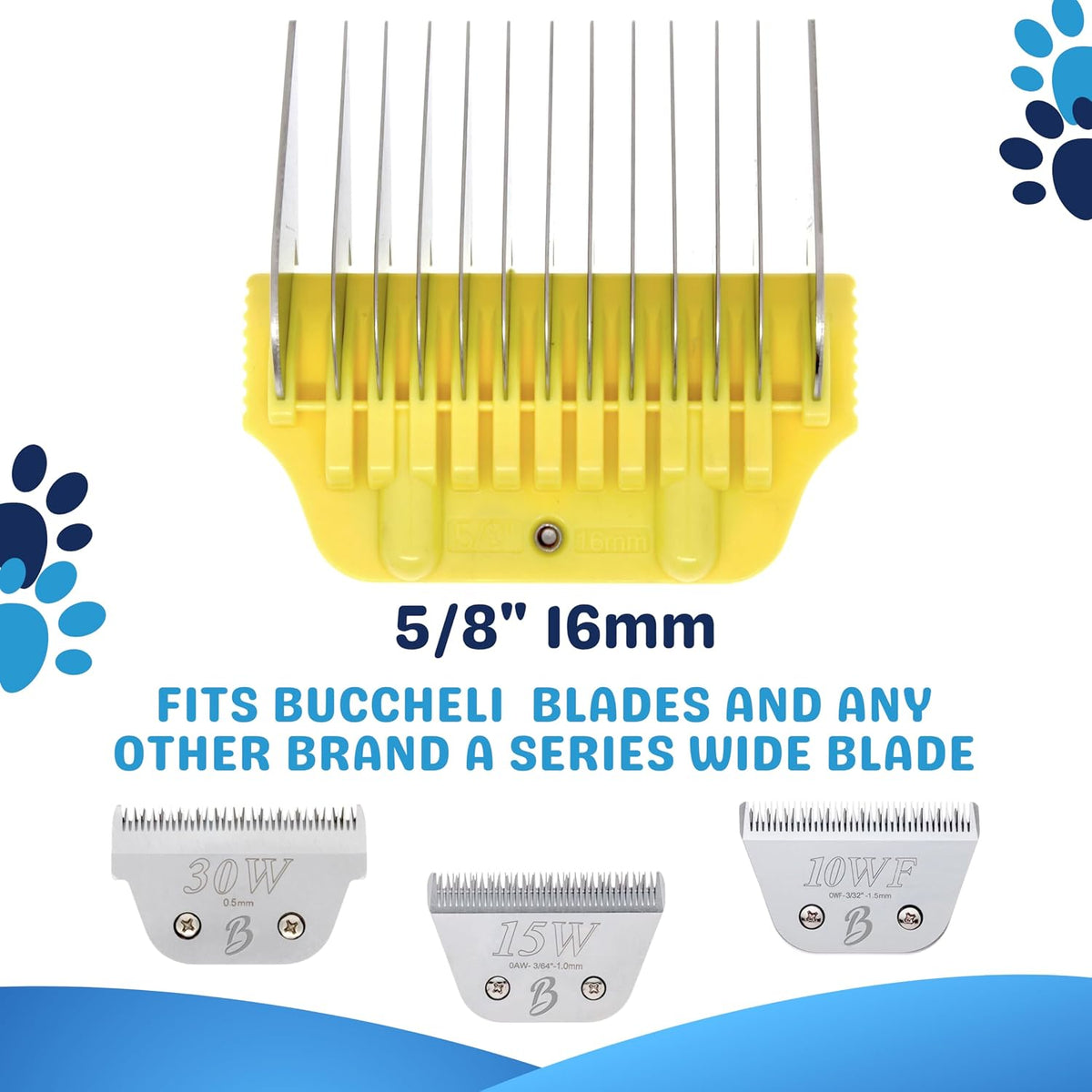 Bucchelli wide series clipper guard base view showing snap mechanism