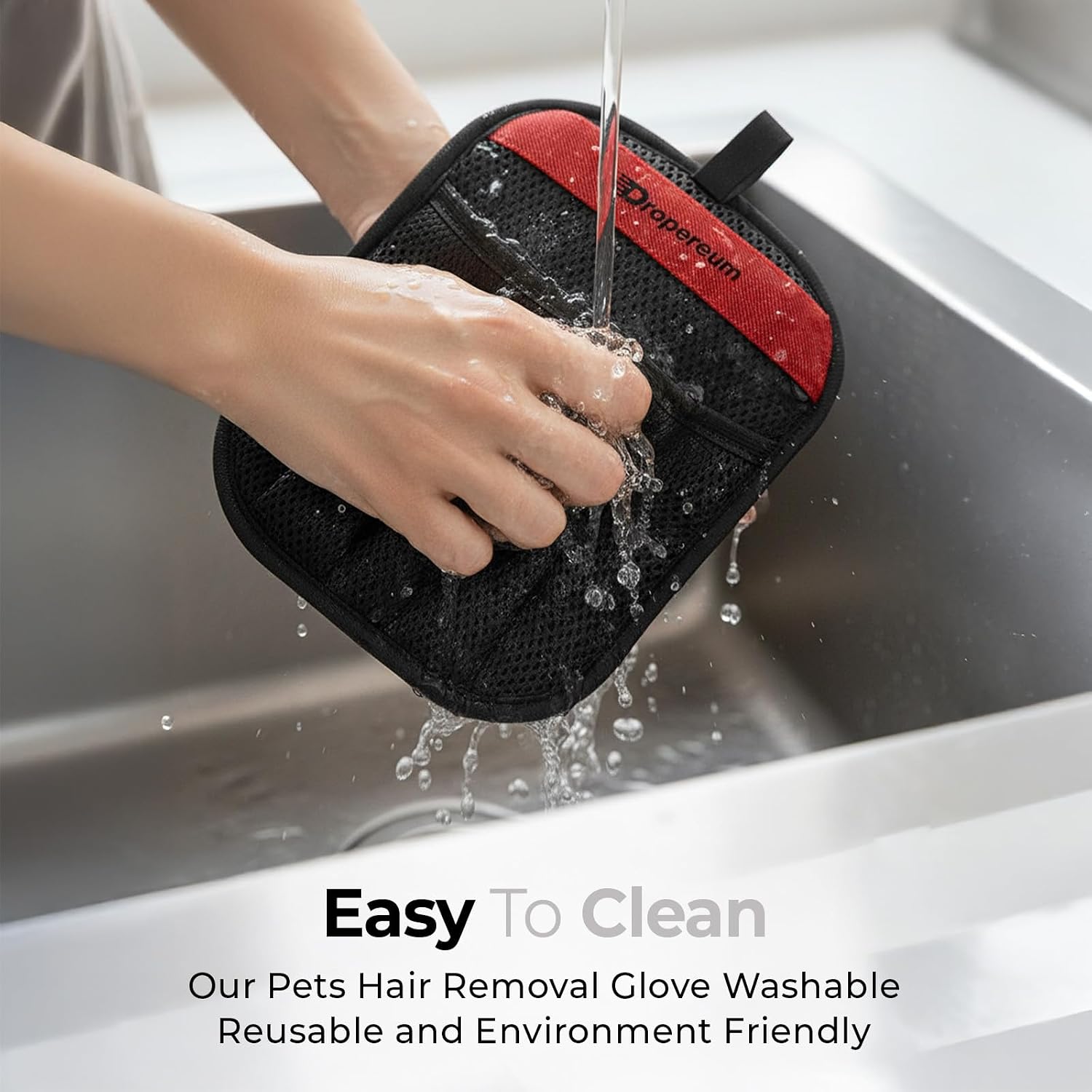 Dropereum pet hair removal glove cleaning fur off car seats