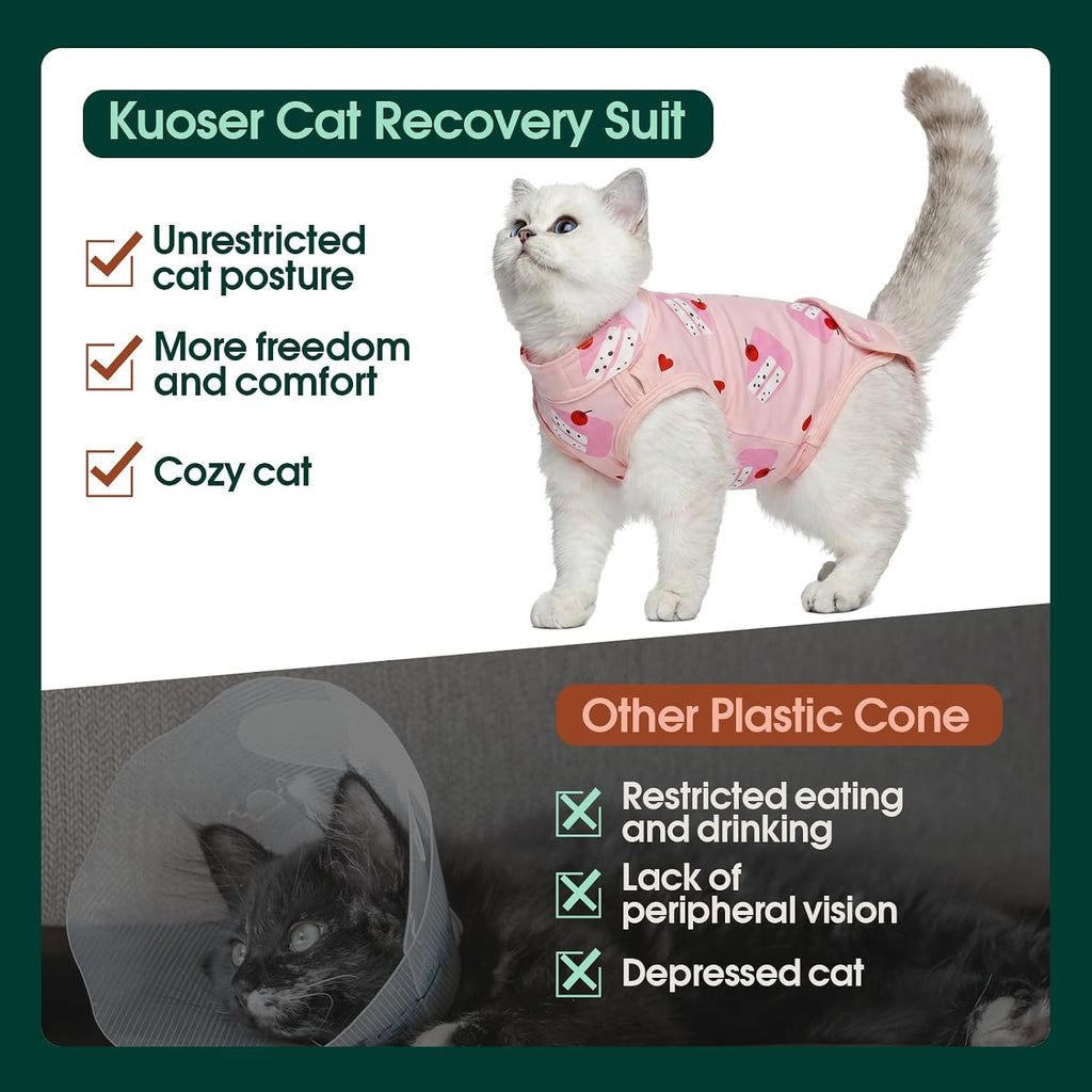Back view of cat recovery suit showing litter box access