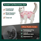 Back view of cat recovery suit showing litter box access