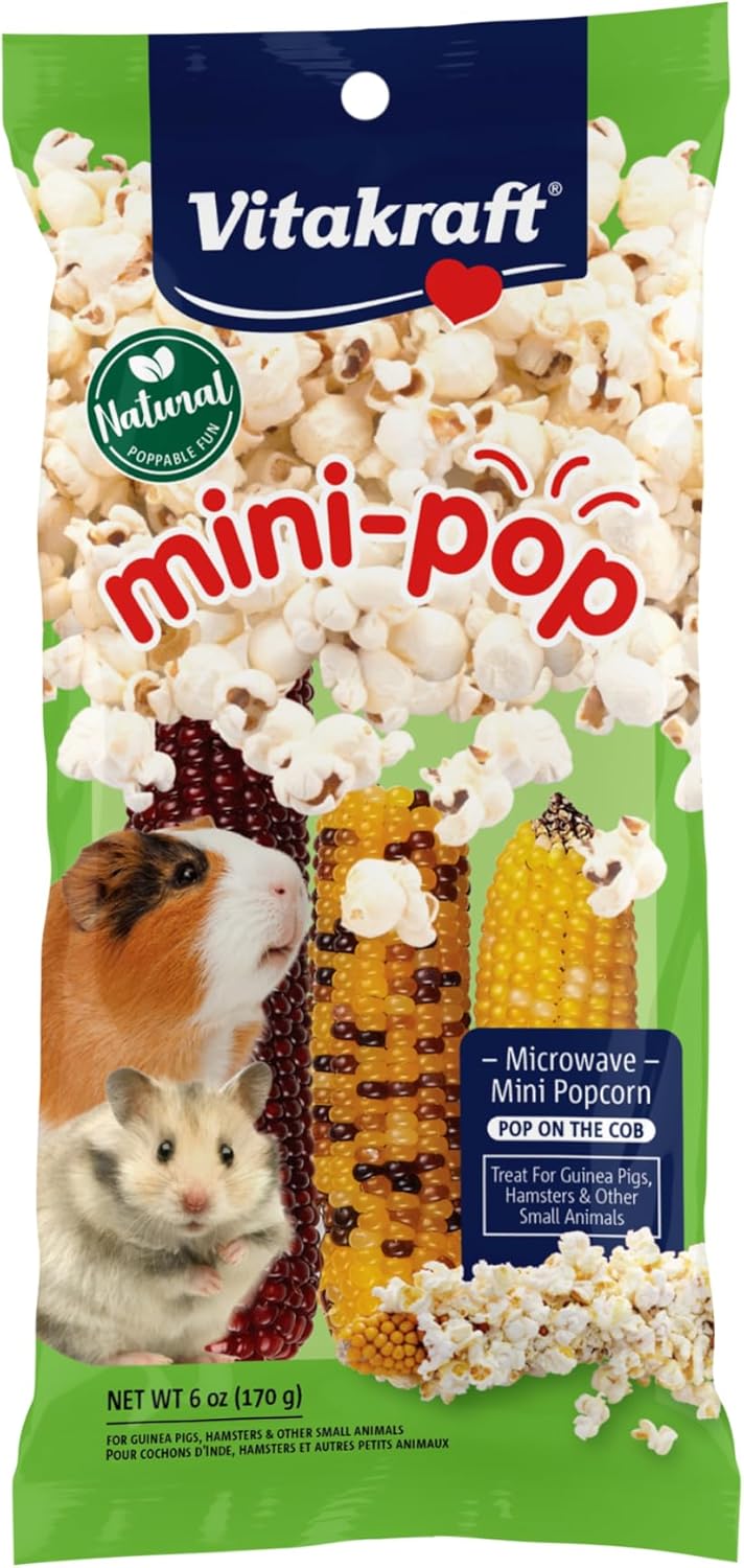 Vitakraft Mini Pops Microwavable Corn Cobs for Small Animals - Corn on The Cob Snack for Hamsters, Rabbits, & Guinea Pigs - Pet Treat & Enrichment Chew Toy - Popcorn for Small Animals (1lb) - Image 10