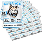 Luna Ice reusable dry ice packs 12 pack bulk set