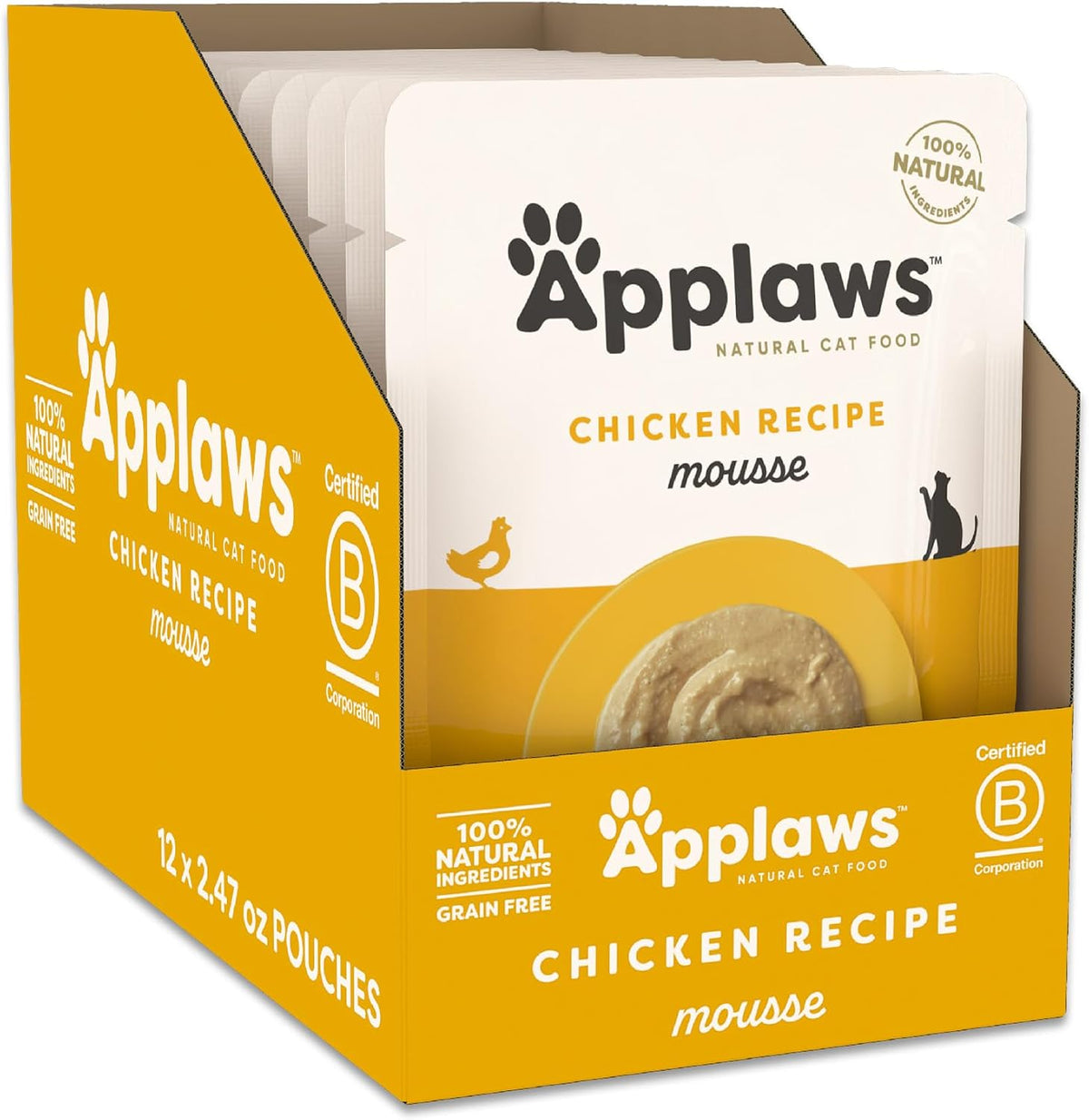 Applaws USA imported premium wet cat food variety pack on display