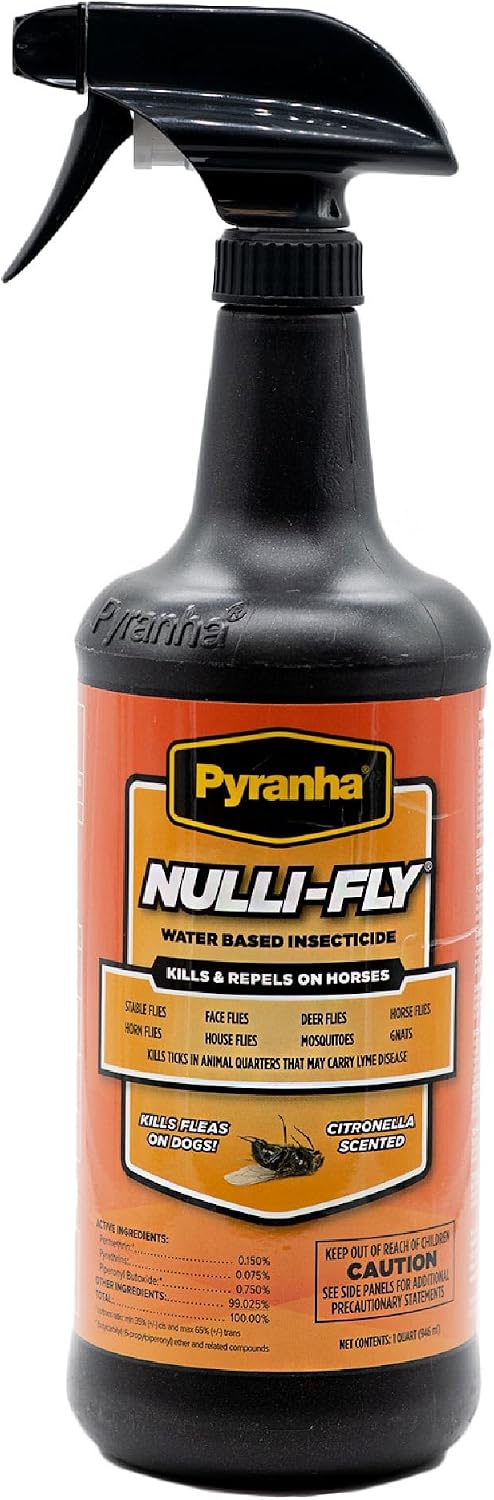 Pyranha sensitive skin horse repellent spray large refill bottle angle view