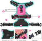 Close up of Phoepet dog harness metal leash hooks