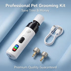 Whisper quiet pet pedicure device demonstrating safe claw maintenance angle.