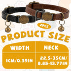 Close-up of the LUSTRIB premium soft faux leather cat neck belt detailing the secure quick-release safety buckle.