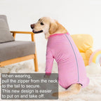 Yeapeeto dog surgical shirt side view showing abdominal cut line for male dogs