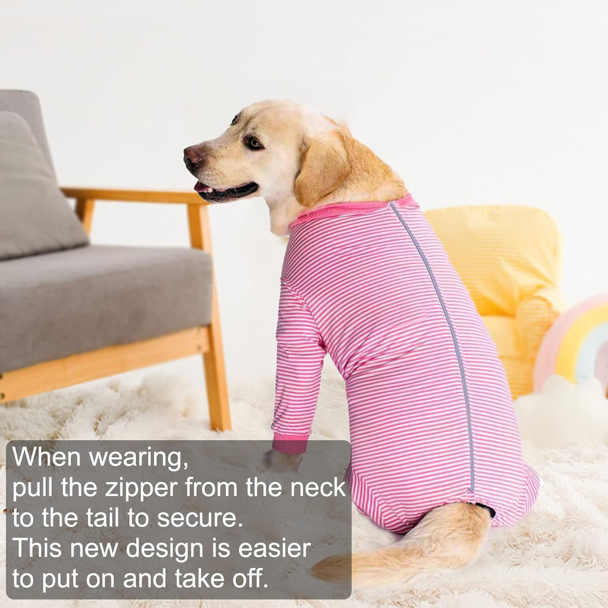 Yeapeeto dog surgical shirt side view showing abdominal cut line for male dogs