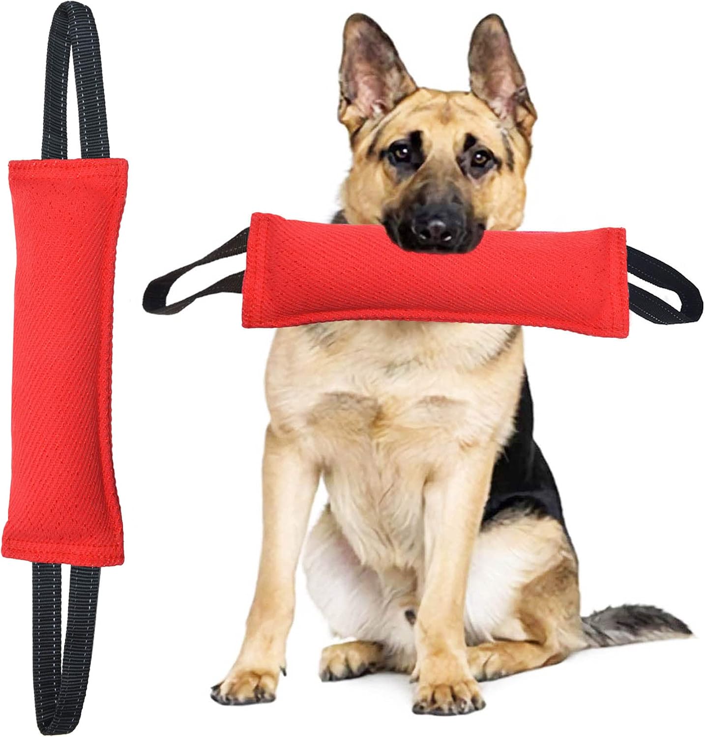 Side profile of the Clysoru interactive puppy and adult dog training bite tool.