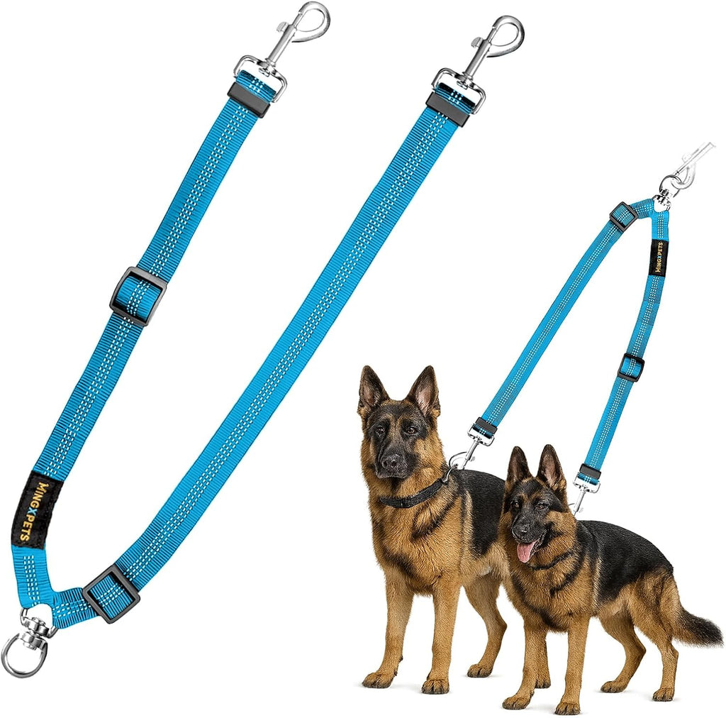 Shock absorbing elastic bungee section on dual pet lead