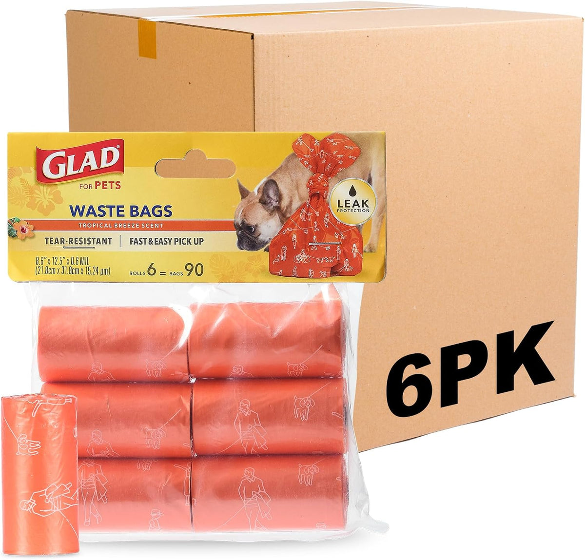 Glad for Pets Extra Large Scented Dog Poop Bags, Heavy Duty Tear-Resistant Pet Waste Pickup Bags with Fresh Scent, Easy-Tie Handles for Walking, Camping, Travel, 90 Count - Image 9