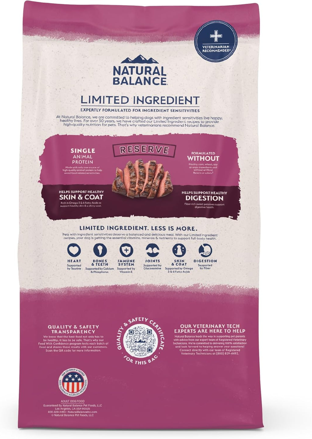 Natural Balance Limited Ingredient Adult Dry Dog Food - Balanced Nutrition for Adult Dogs - Grain-Free, Soy-Free Recipe - Limited Ingredient Formula - 22 lb - Reserve Sweet Potato & Venison Recipe - Image 10