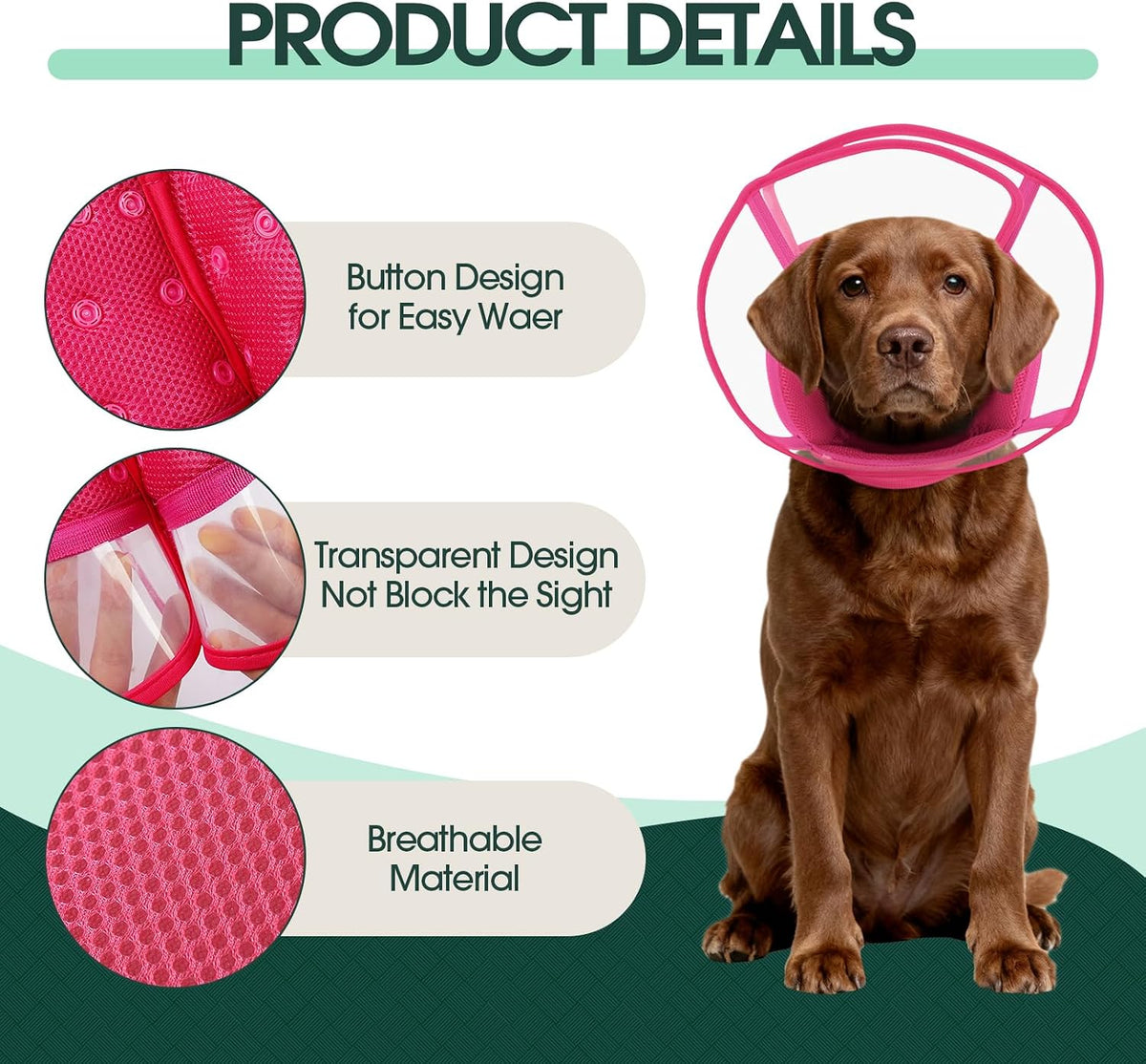 Kuoser soft dog cone after surgery worn by a small puppy looking comfortable