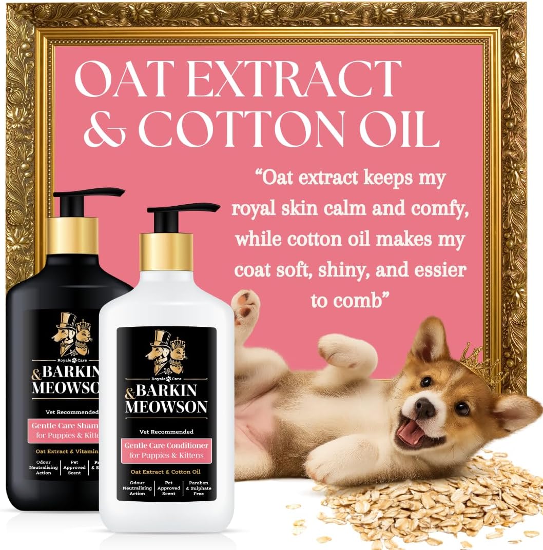 Barkin and Meowson 350 Milliliters pet conditioner bottle back label with directions for use