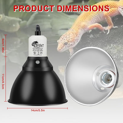 BOEESPAT aluminum alloy reptile lamp reflector dome showing internal high reflectivity.