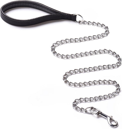 CtopoGo heavy duty metal dog chain leash front view showcasing the iron chain links.
