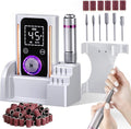 Puriom portable electric nail drill front view with rechargeable base