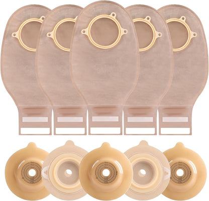 Mowell Steawoce two piece convex colostomy bags front view showing the drainable pouch and barrier system