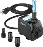 BeGreenPro 550GPH submersible water pump front view showcasing the adjustable flow control knob