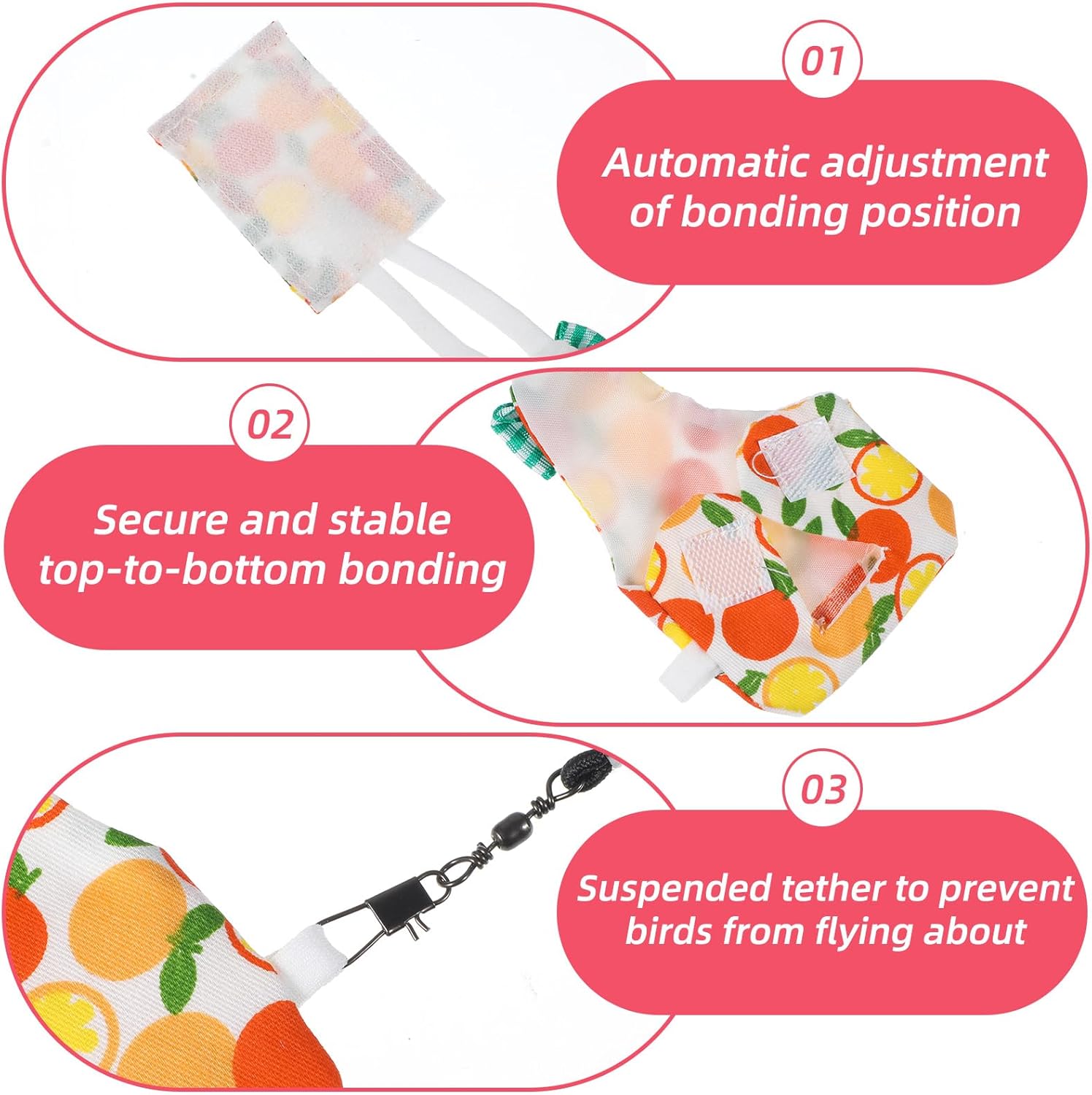 Fiyooau chicken pants pet diaper set containing seven pieces of different colors