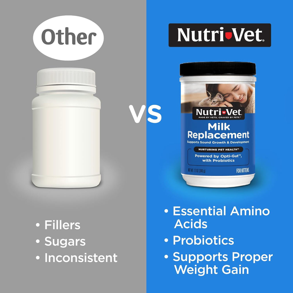 Scoop and powdered milk texture of Nutri-Vet kitten formula