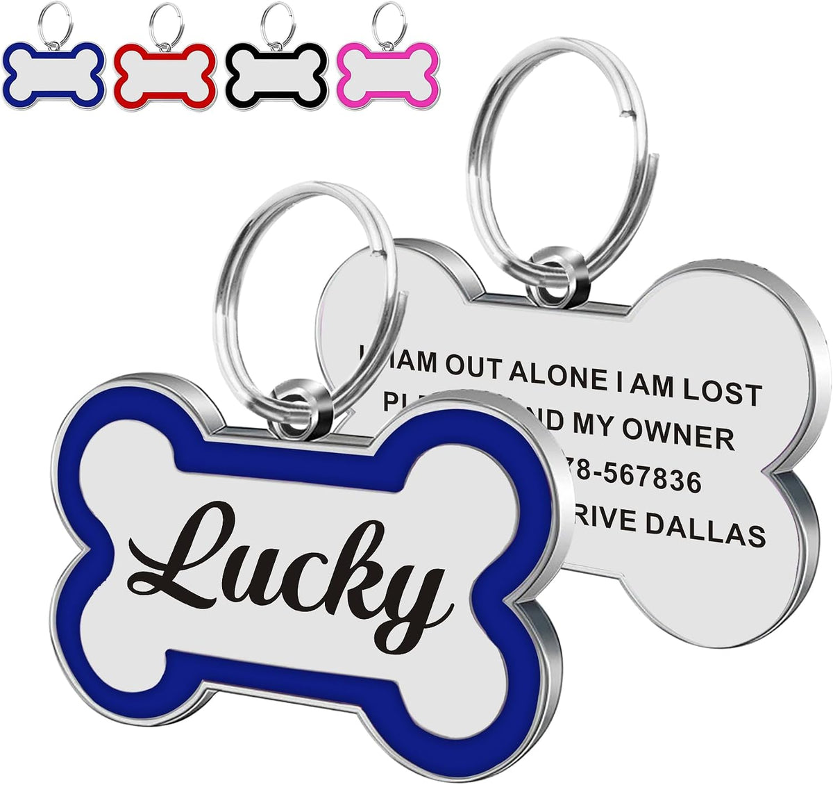 Dog Tags Personalized for Pets Dog Name Tags Personalized Dog Tag Engraved Custom Dog Tags for Pets Custom ID Tags for Puppy Cat (Pink, S) - Image 10