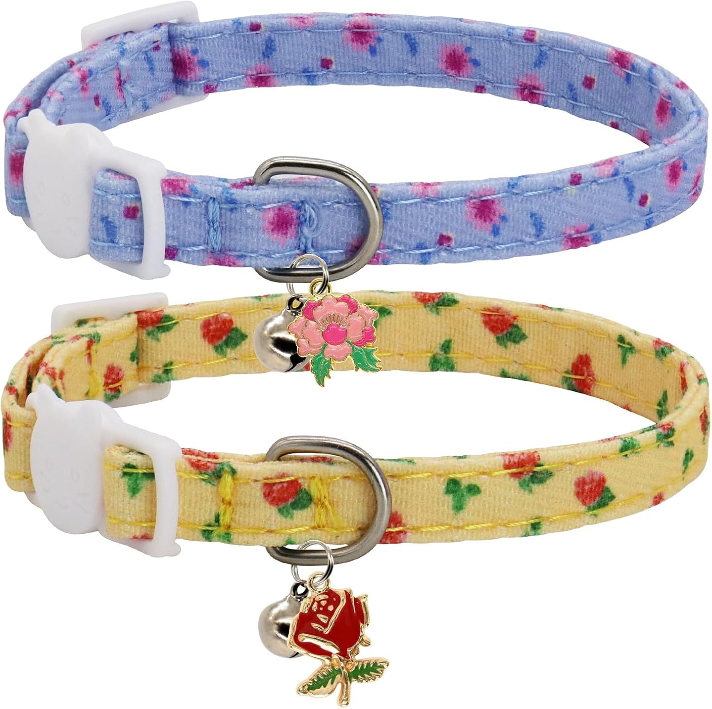 Cat Collar Breakaway, 2 Pack Cotton Kitten Collars with Bells and Removable Charms, Cute Dinosaurs Shaped for Indoor Boy, Girl and Adult Cats - Image 10