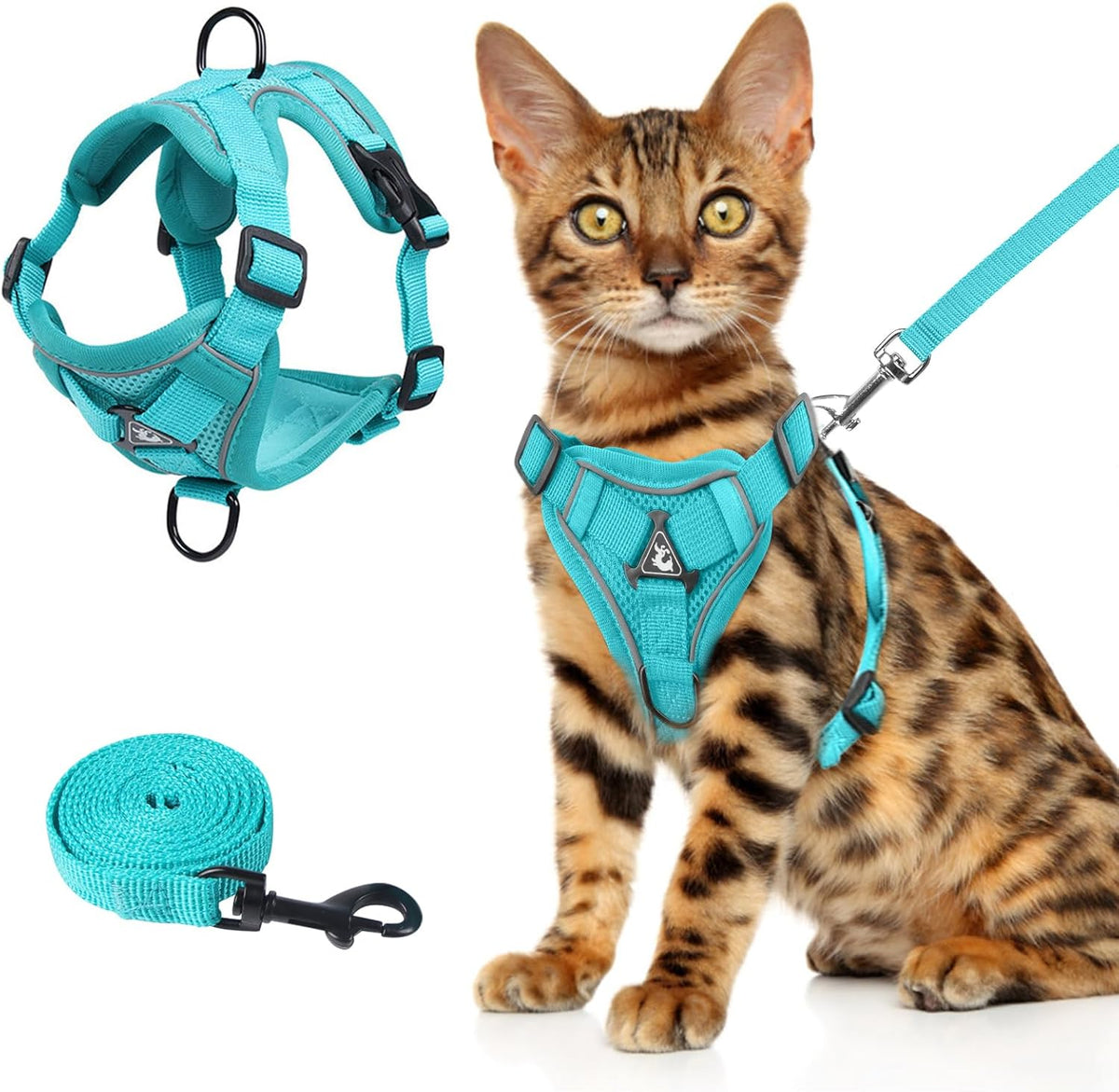 Wanheart cat Chest Harness and Leash, Anti-Escape Adjustable Soft mesh cat Leash and Chest Harness Set for All Types of Cats cat Vests (Grey, 11.02-16.5lb) - Image 14
