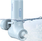 Momfann bath jet spa front view of the cordless portable blue bathtub accessory