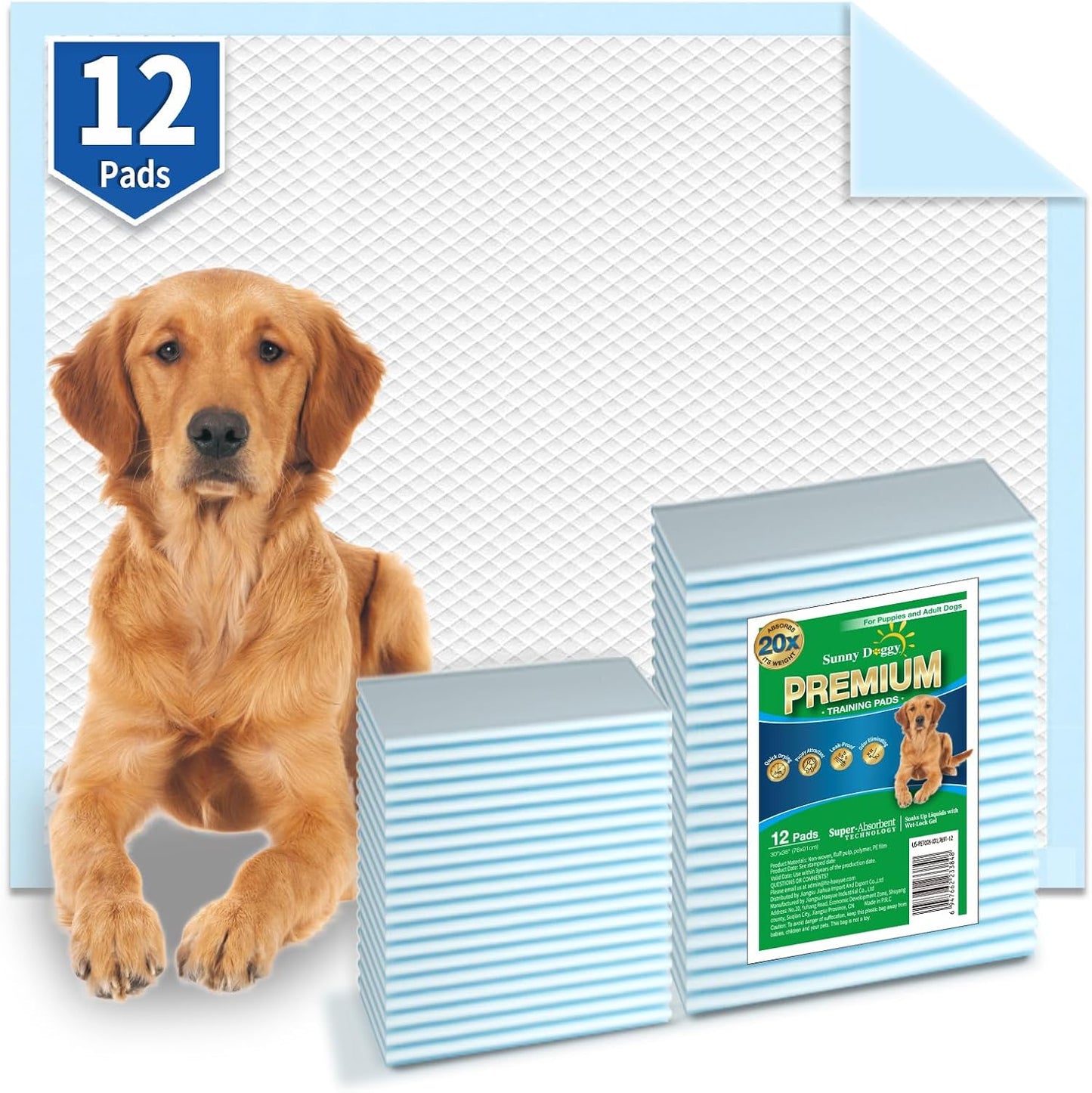Disposable sanitary underpads for senior dog incontinence and puppy training.