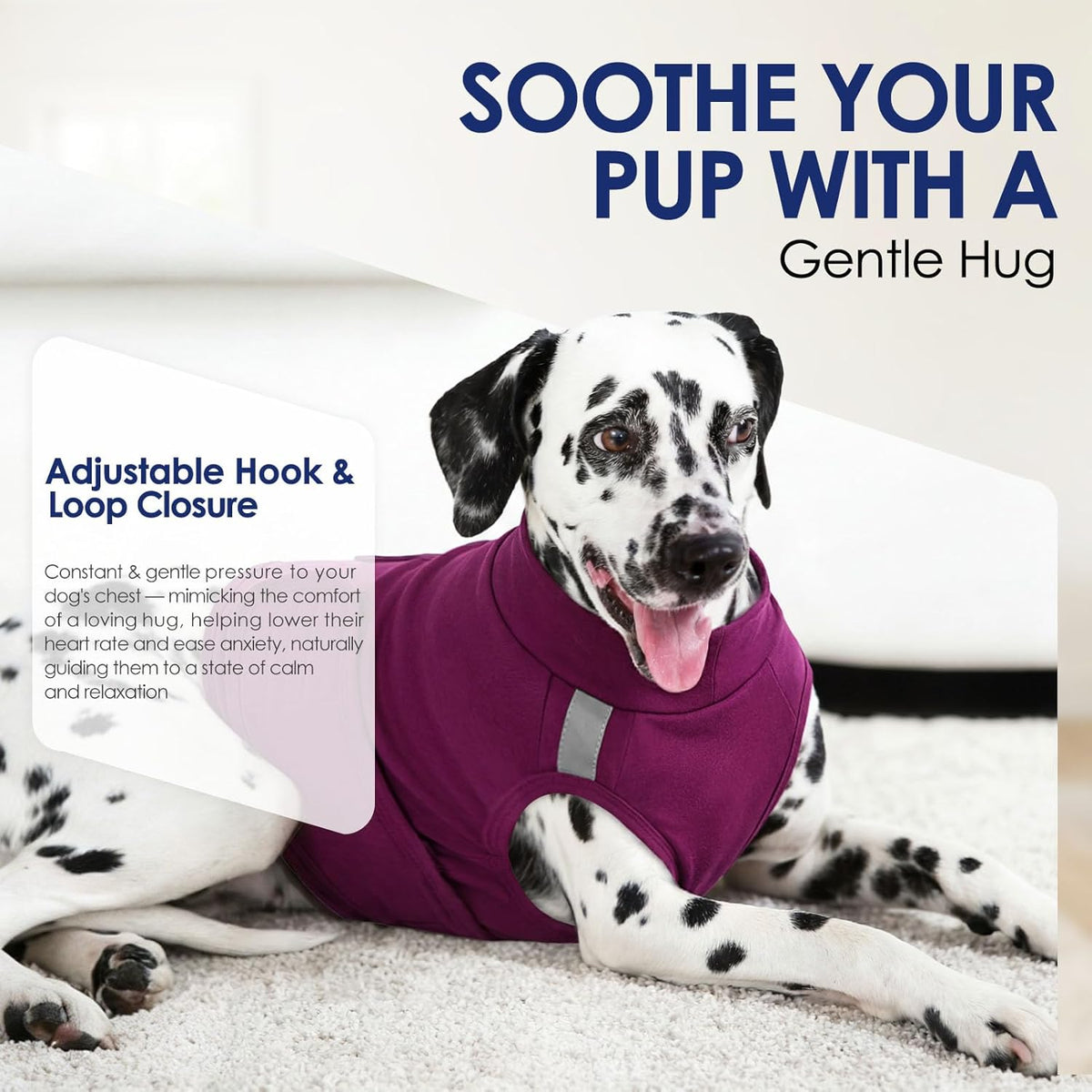 KOESON dog thunder jacket adjustable hook and loop fasteners close up