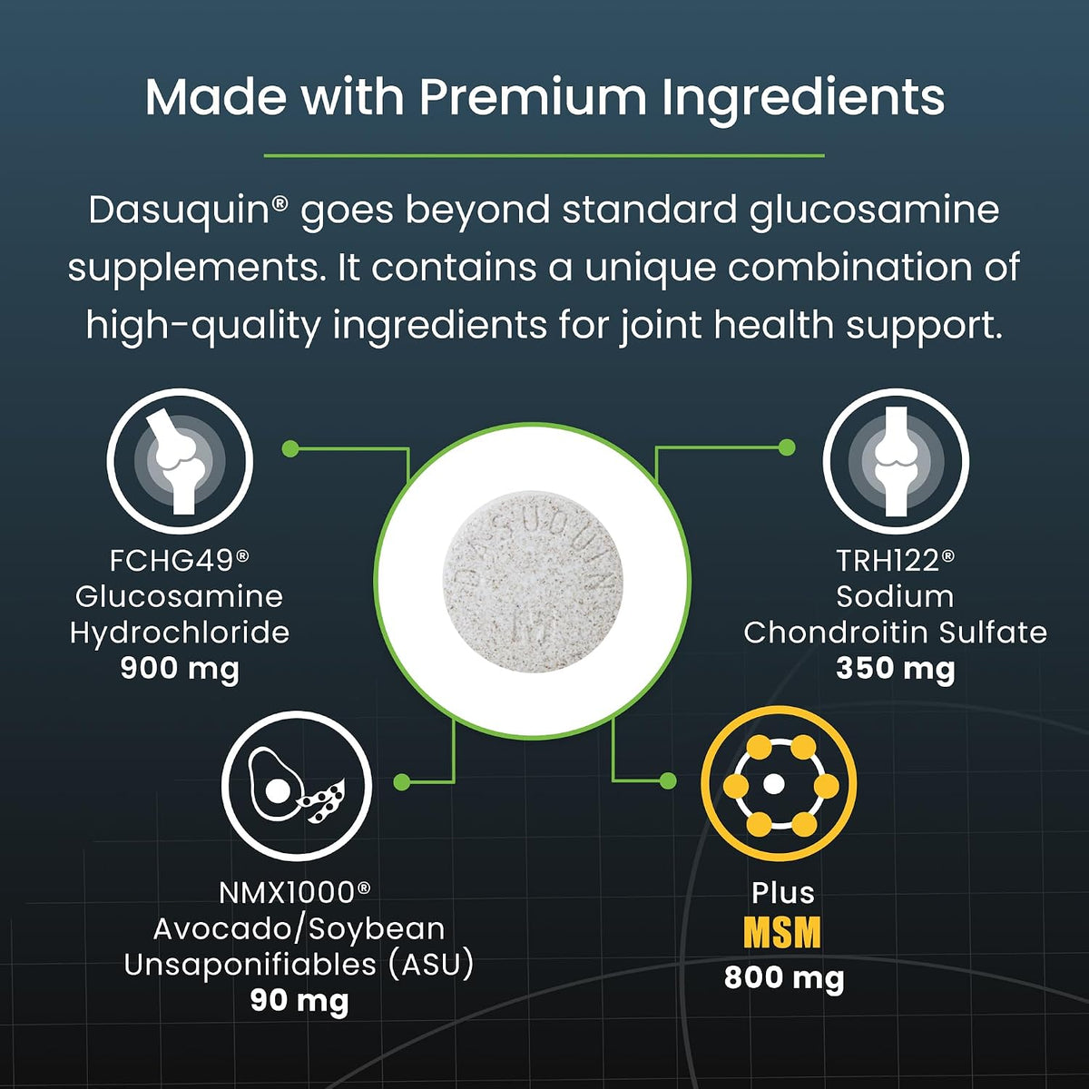 Nutramax Dasuquin chewable tablet close up texture shot