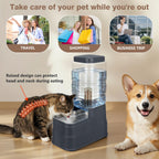 Hygienic stainless steel dog bowl filled automatically by gravity feed