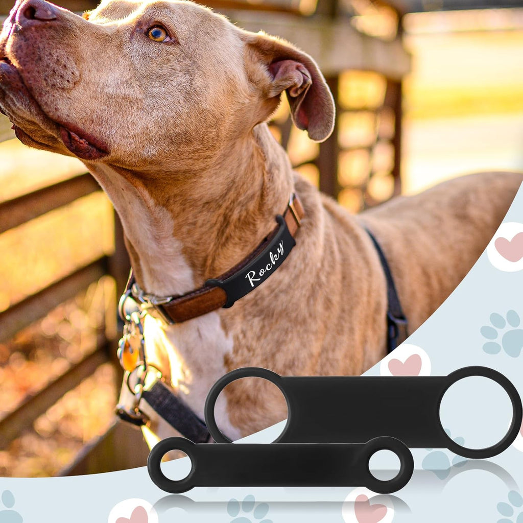 Premium Styquenzer slide on pet tag holder showcasing the comfortable snag free profile.