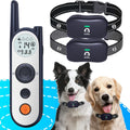 Mimofpet wireless dog fence system front view displaying the handheld remote control with digital screen.