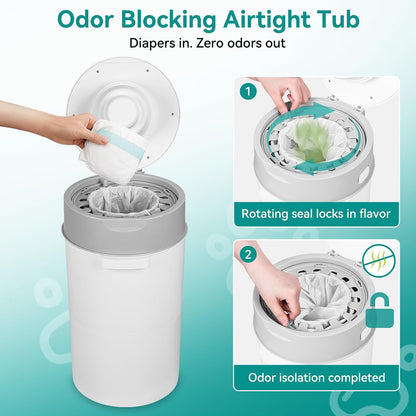 Makamsui disposal bin showing 360 degree handle rotation feature