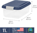 IRIS USA Airtight Dog Food Storage Container, Up to 11 lbs, Dog Cat Bird and Other Pet Food Treats Storage Bin, Dog Cat Wet Food Cans, Keep Fresh, BPA Free, Stackable, Navy - Image 2