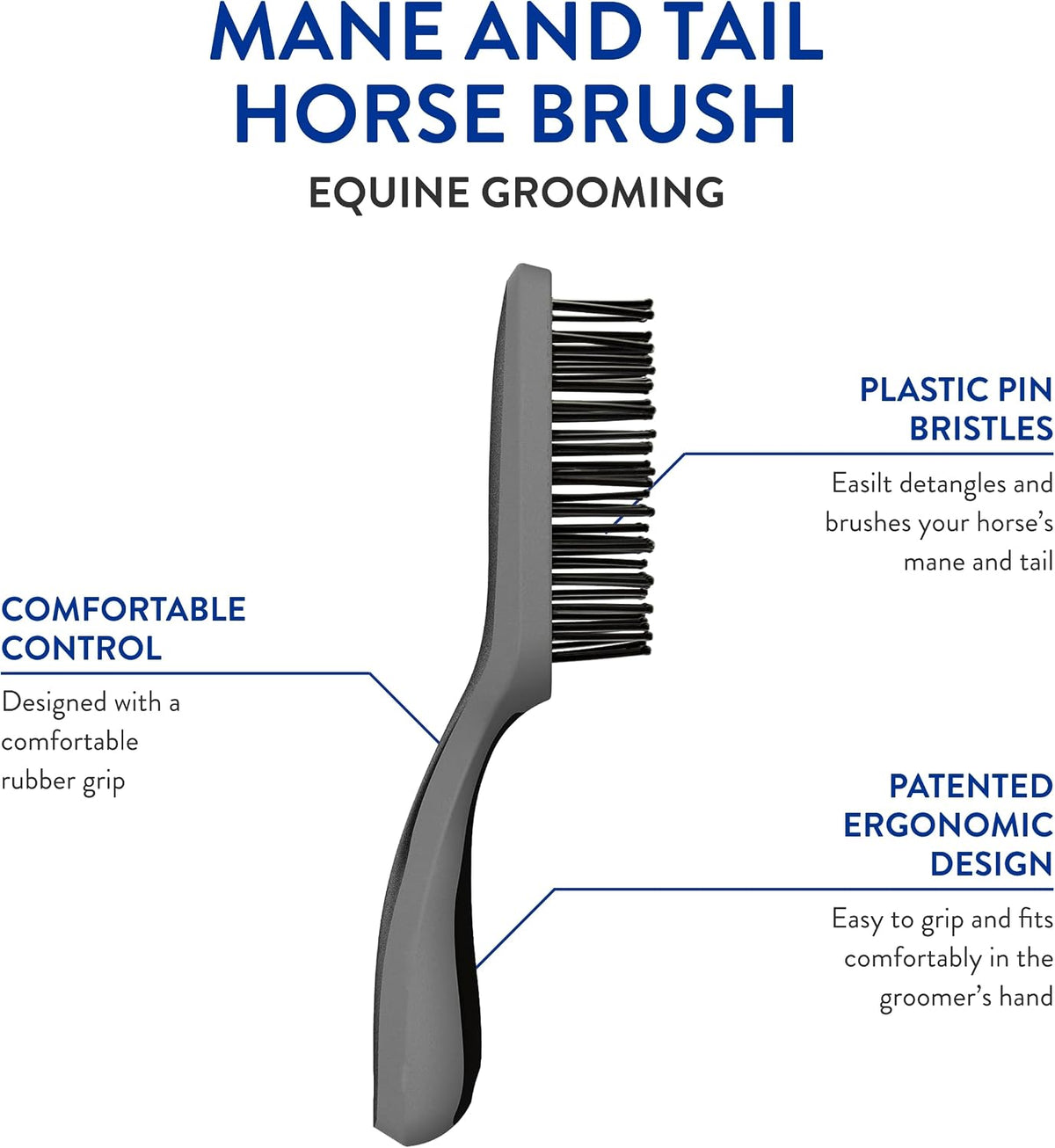 Wahl horse grooming brush ergonomic rubber handle