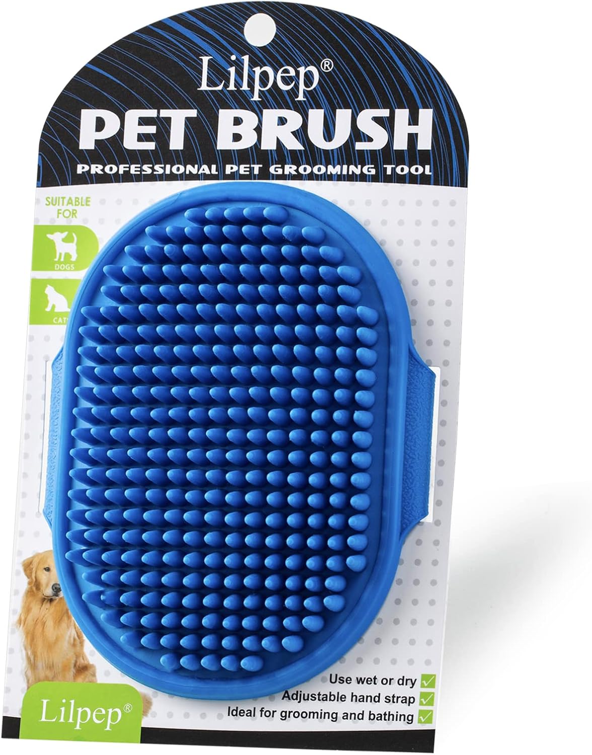 Lilpep dual use wet and dry pet scrubber close up