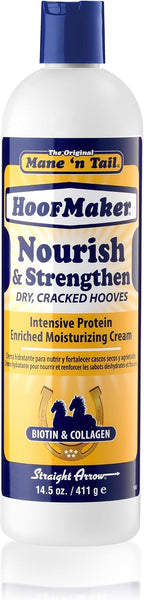 Original Mane 'n Tail Hoofmaker Hand and Nail Therapy 14.5 Ounce bottle front view showing intensive moisturizing cream text.