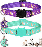 Baeuppit 2Pcs Breakaway Cats Collars Cat Collars for Boy & Girl Cats Adjustable Kitten Collars with Bell,Black+Gray - Image 11