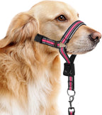 BARKLESS Soft Nylon Dog Head Collar for Large Medium Dog, Reflective Padding Head Halter for Training, Adjustable Muzzle Leash No Pulling, Jumping, Nose Leash Ideal for Walking (Pink, L) - Image 9