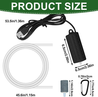 Uncle Yang aquarium air pump with USB cable and accessories